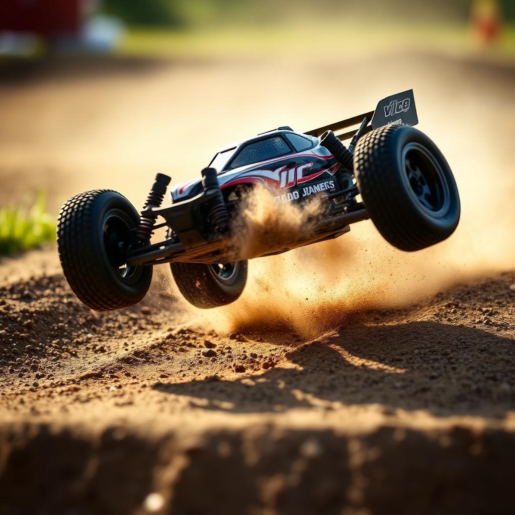 Buggy 1/8 en saut sur un double